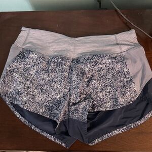 Outdoor Voices Hudson Blue Patterned Running Shorts - medium